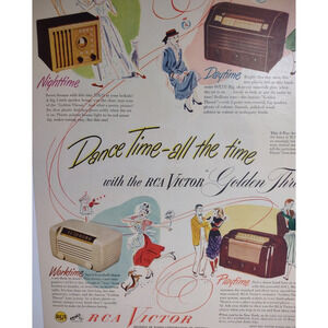 RCA Victor Radio Print AD Vintage 1948 Models 66X13 65X2 66X1 75X11 Frame Ready